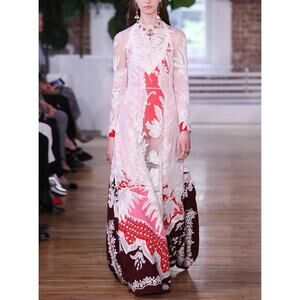 Valentino Silk Embroidered Gown IT38 Runway Collector Dress NWOT $19K Lace